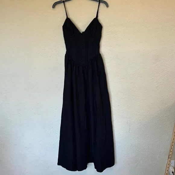 HOUSE OF CB ´Lova´ Black Corset‎ Maxi Ball Gown Dress sz M NWOT Women